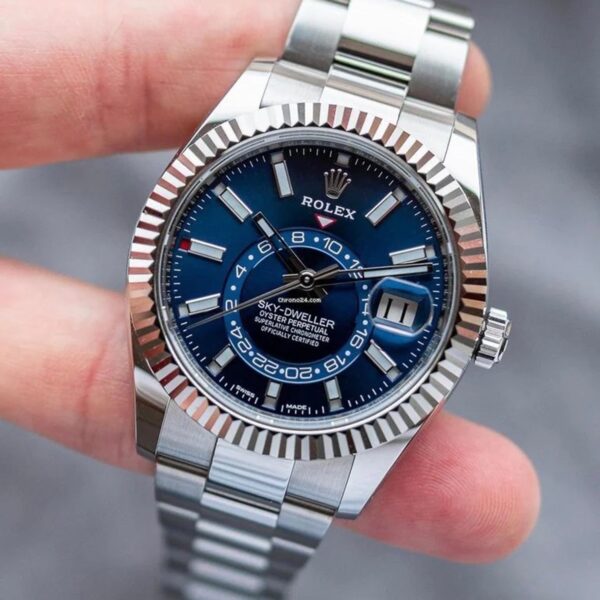 Rolex Sky-Dweller Serise Blue Dial Gold Bezel Steel Band Men's Watch M326934-0003 Unworn - Image 3