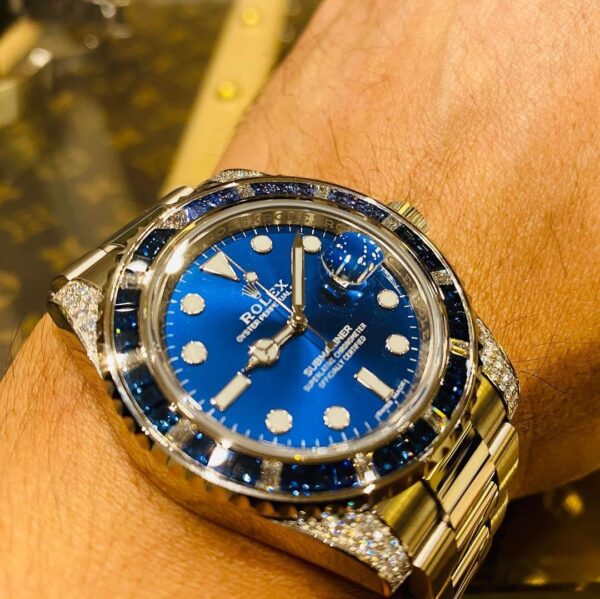 Rolex Submariner Date 116659 SABR 18K White Gold Diamonds Sapphires Unworn - Image 4