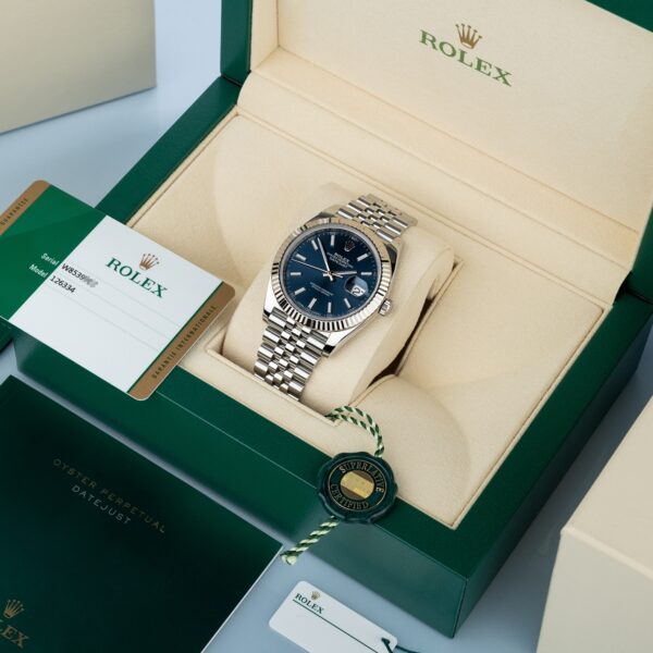 Rolex Datejust 41mm Oystersteel and white gold Bright Blue Dial 126334-0002 - Image 21