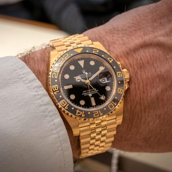 NEW RELEASE 2023 Rolex GMT-Master II Jubilee/Tow-Tone Jubilee 18ct Yellow Gold 126718GRNR-0001 New - Image 15