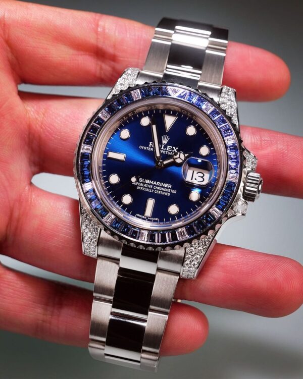Rolex Submariner Date 116659 SABR 18K White Gold Diamonds Sapphires Unworn - Image 5